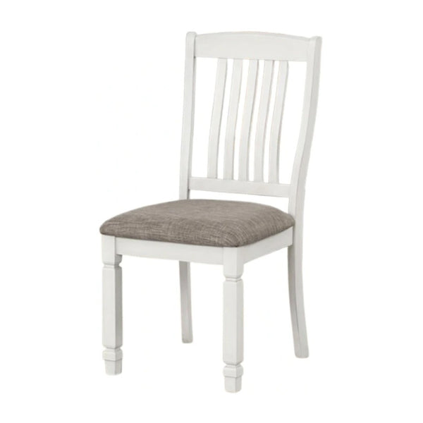 English Elm Mipo Counter Height Dining Chairs Two-tone Grid Back with White Upholstered Seats Set B056P417058