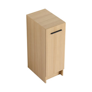 English Elm 12" Wall-mounted Oak Plywood Bathroom Linen Cabinet Slim Floating Single Door Storage W3450P440611
