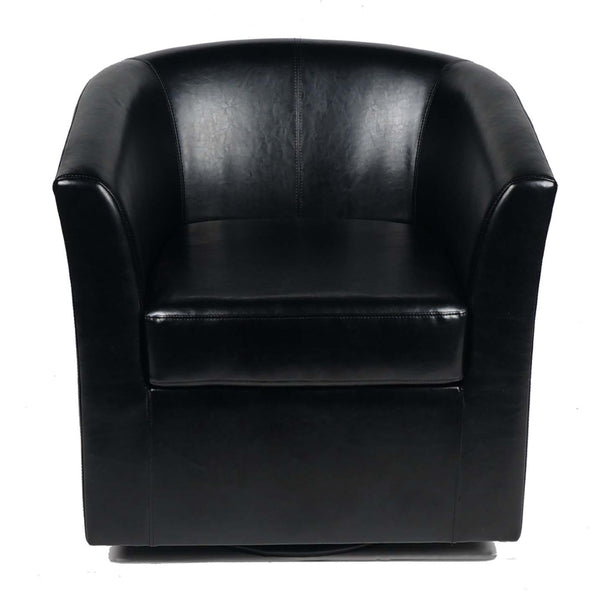 English Elm Swivel Barrel Club Chair Upholstered 360 Degree Base for Living Room Reading Nook Black 57685.00