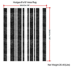 English Elm Hodges 8 x 10 Area Rug Ivory & Grey Geometric Stripe Handwoven Wool-Cotton Blend Durable Indoor B136P188398