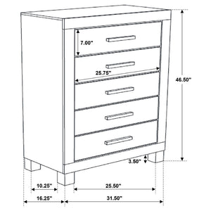 English Elm Bren Five Drawer Chest Rubberwood Grain Build Farmhouse Bedroom Storage B062P451984