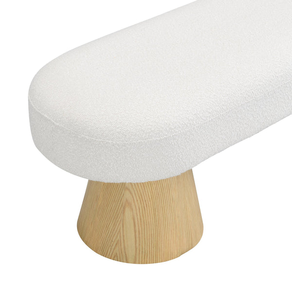 English Elm Christopher Knight Home® - Dining 64" Modern Farmhouse Storage Bench with Bouclé Upholstery and Solid Wood Legs, Durable and Stylish Beige N779P271401B