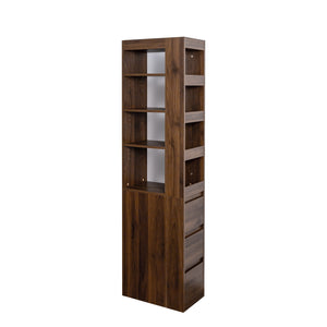 English Elm 70.87" H Modern Wooden Tall Storage Cabinet With 4 Display Shelves, 3 Drawers For Home & Office W331P281203