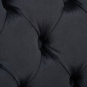 English Elm 25" Elegant Tufted Counter Bar Stools Set of 2 with Plush Spring Cushion and Chrome Durable Base Black W1143P217851