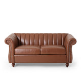 Christopher Knight Home® - Noble House - Glenmont Contemporary Channel Stitch Loveseat with Nailhead Trim