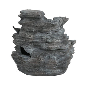 English Elm Christopher Knight Home® - 4-Tiered Concrete Waterfall Fountain with LED Glow, Weather-Resistant Outdoor Garden Accent, Soothing Ambiance N765P324559G