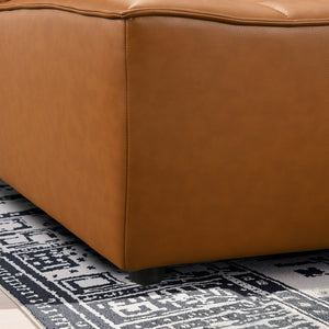 English Elm Brenham Vegan Leather Right Chaise Sectional with Mid Century Metal Legs B183S00220