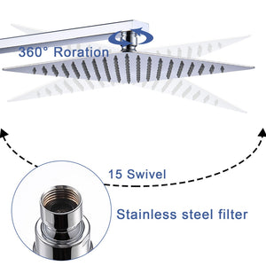 English Elm Shower System Wall-Mounted Combo Set With 12" Rainfall Head, Handheld Sprayer & Chrome Finish T3177P269149-GIGA