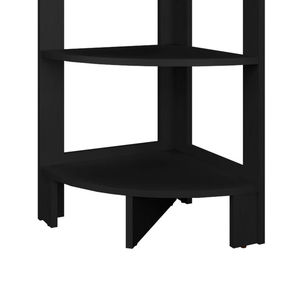 English Elm Wenge Corner Shelf Tower with 3 Shelves — Space-Saving 31.7" x15.2" Wenge Finish, Easy Assembly B062P252160