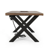 Christopher Knight Home® - Noble House - - Brody Dining Fire Table Top 40,000Btu Tank Outside