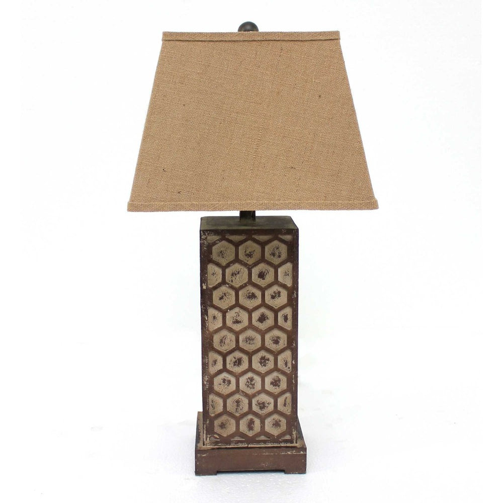 HomeRoots 29" Elegant Brown Solid Wood Bedside Lamp with Classic Empire Shade for Cozy Bedroom Ambiance 277068