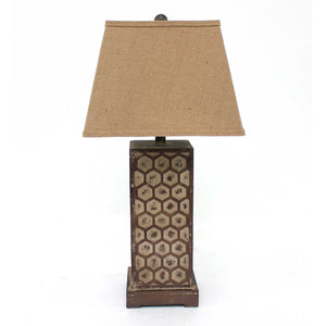 Homeroots 29" Brown Solid Wood Bedside Table Lamp With Brown Shade   277068