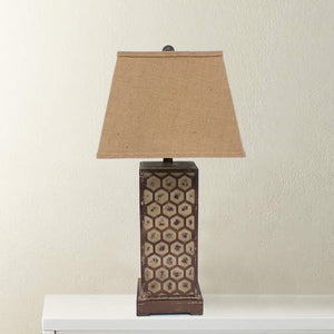 Homeroots 29" Brown Solid Wood Bedside Table Lamp With Brown Shade   277068