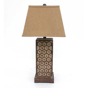 Homeroots 29" Brown Solid Wood Bedside Table Lamp With Brown Shade   277068