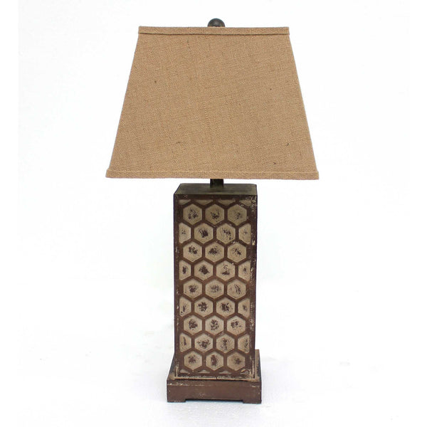 Homeroots 29" Brown Solid Wood Bedside Table Lamp With Brown Shade   277068