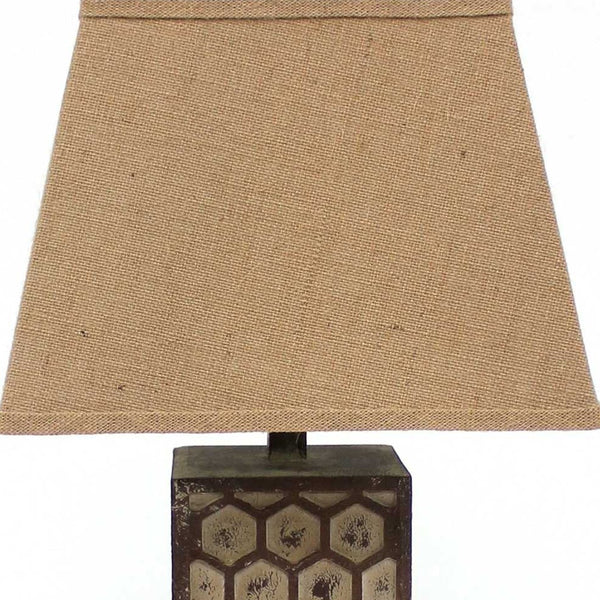 Homeroots 29" Brown Solid Wood Bedside Table Lamp With Brown Shade   277068