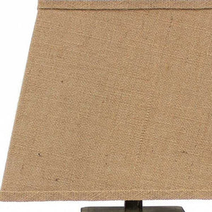 Homeroots 29" Brown Solid Wood Bedside Table Lamp With Brown Shade   277068