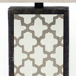 HomeRoots 30" Distressed Bronze Metal Bedside Lamp with Beige Shade – Elegant Lighting for Cozy Spaces 277072