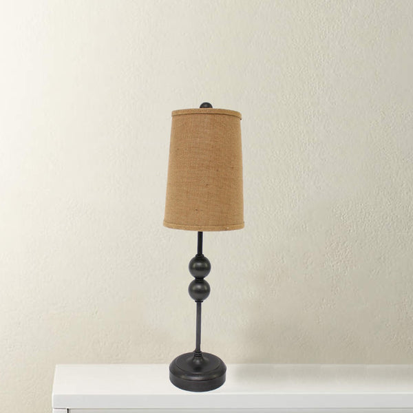 HomeRoots 29" Elegant Bronze Bedside Lamp with Cozy Brown Shade - Perfect for Reading and Relaxing Ambiance 277074
