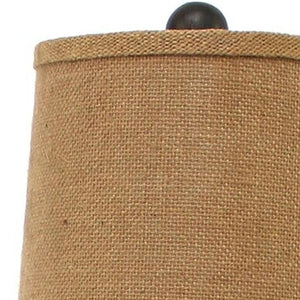 HomeRoots 29" Elegant Bronze Bedside Lamp with Cozy Brown Shade - Perfect for Reading and Relaxing Ambiance 277074