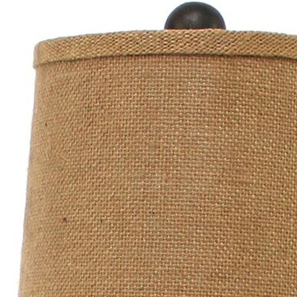 HomeRoots 29" Elegant Bronze Bedside Lamp with Cozy Brown Shade - Perfect for Reading and Relaxing Ambiance 277074