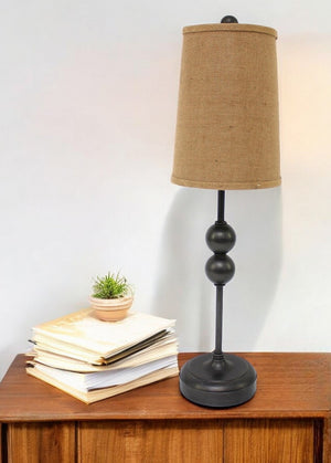 HomeRoots 29" Elegant Bronze Bedside Lamp with Cozy Brown Shade - Perfect for Reading and Relaxing Ambiance 277074