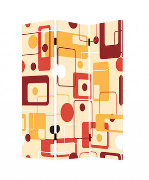 Homeroots 48 X 72 Multi Color Wood Canvas Deep Saffron  Screen  Cotton Canvas 277078