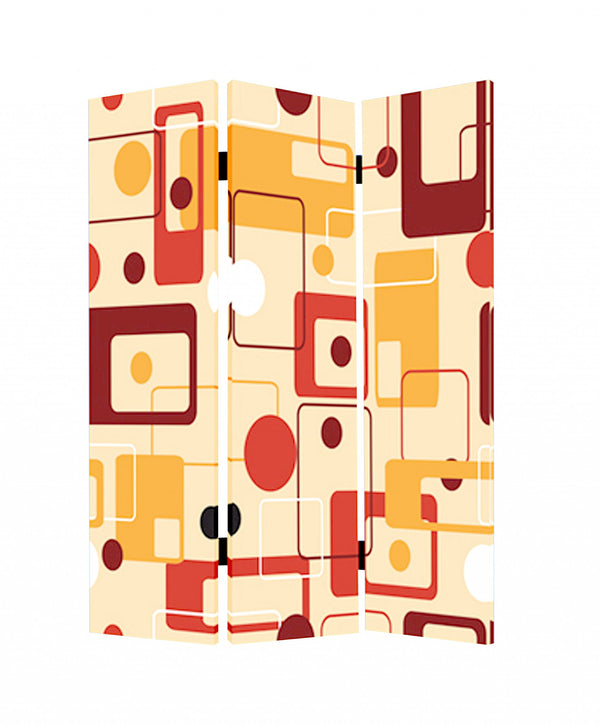 Homeroots 48 X 72 Multi Color Wood Canvas Deep Saffron  Screen  Cotton Canvas 277078