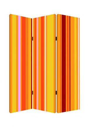 HomeRoots 48 Multi-Color Wood Canvas Screen – Stylish 3-Panel Room Divider with Double-Sided Artful Prints 277078