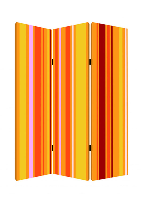HomeRoots 48 Multi-Color Wood Canvas Screen – Stylish 3-Panel Room Divider with Double-Sided Artful Prints 277078