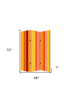 HomeRoots 48 Multi-Color Wood Canvas Screen – Stylish 3-Panel Room Divider with Double-Sided Artful Prints 277078