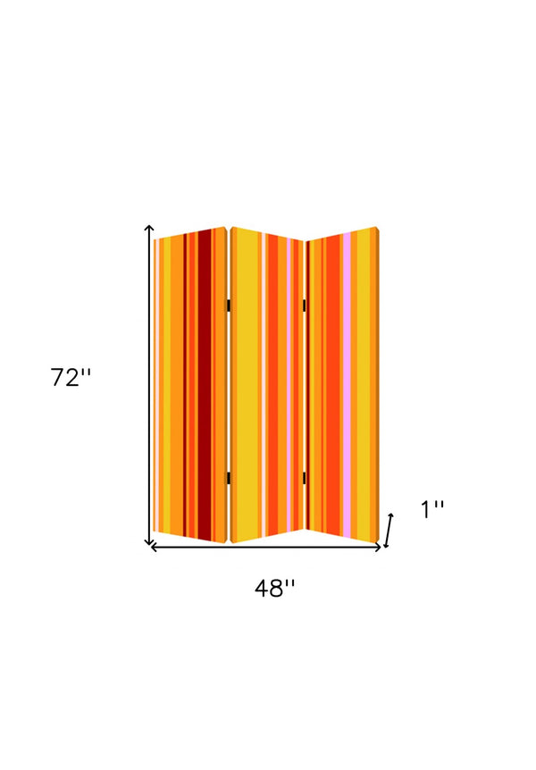 HomeRoots 48 Multi-Color Wood Canvas Screen – Stylish 3-Panel Room Divider with Double-Sided Artful Prints 277078