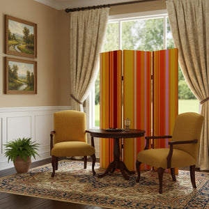 HomeRoots 48 Multi-Color Wood Canvas Screen – Stylish 3-Panel Room Divider with Double-Sided Artful Prints 277078