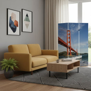 HomeRoots 48" X 72" Multi-Color Wood Canvas Folding Screen - Stylish Room Divider & Artful Privacy Panel 277081