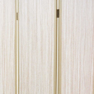 HomeRoots 47 Beige Wood Screen - Elegant Three-Panel Room Divider with Gray Ash Finish & Leather Trim Decor 277084
