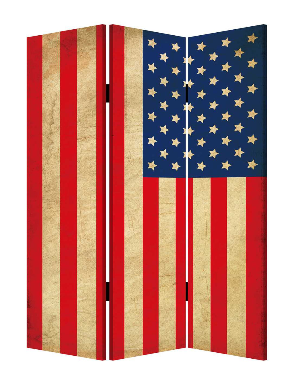 Homeroots 48 X 72 Multi Color Wood Canvas American Flag  Screen  Cotton Canvas 277085
