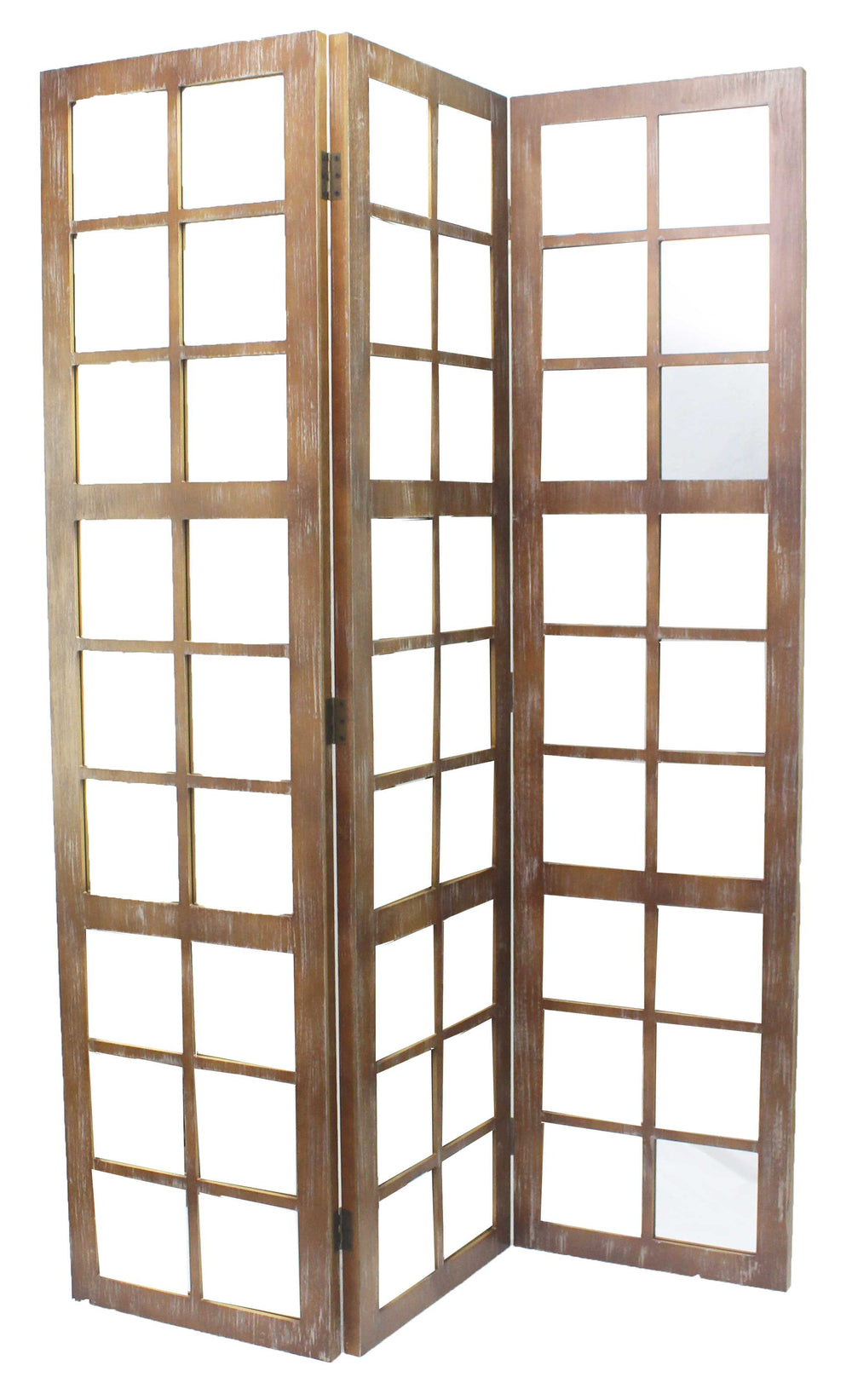Homeroots 63 X 84 Brown Wood Mirror  Screen  Glass 277090