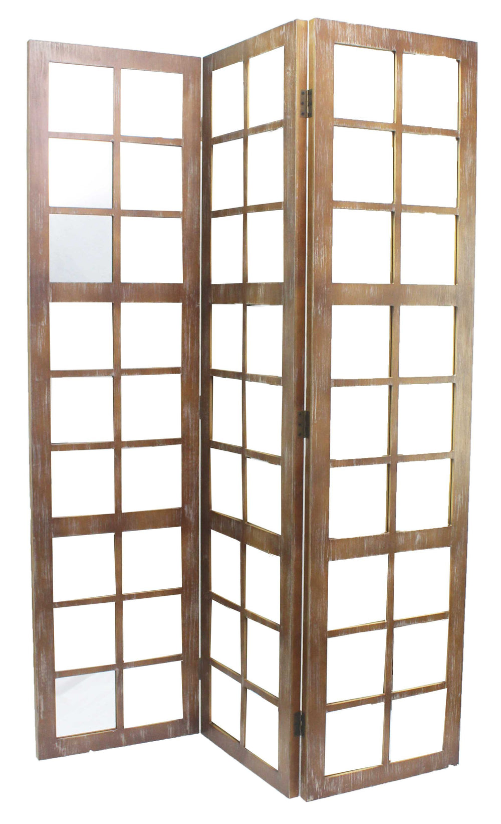 Homeroots 63 X 84 Brown Wood Mirror  Screen  Glass 277090