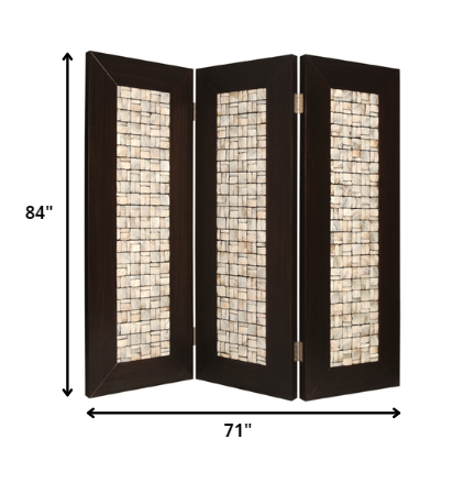 Homeroots 71" X 84" Brown Wood  Screen  Wood 277097