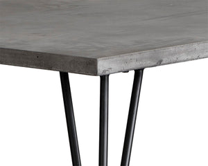 Sunpan MIDORI Dining Table - 59" Industrial-Modern Design with Unique Concrete Top & Metal Legs, Seats 6 101900