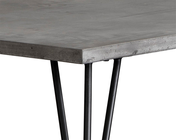 Sunpan MIDORI Dining Table - 59" Industrial-Modern Design with Unique Concrete Top & Metal Legs, Seats 6 101900