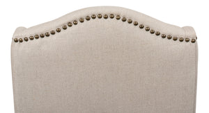 Sarreid High Back Dining Chair Set Of 2 - Elegant Beech Frame With Natural Finish & Stylish Beige Linen Ivory  27710