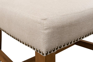 Sarreid High Back Dining Chair Set Of 2 - Elegant Beech Frame With Natural Finish & Stylish Beige Linen Ivory  27710