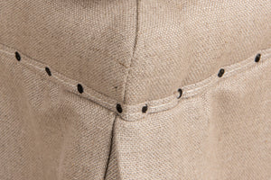 Sarreid Draped Ottoman - Elegant Set Of 2 With Oak Natural Finish And Luxurious Linen Upholstery For Style Beige  27719