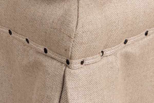 Sarreid Draped Ottoman - Elegant Set Of 2 With Oak Natural Finish And Luxurious Linen Upholstery For Style Beige  27719