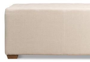 Sarreid The 6 Foot Bench – Stylish Beige Linen Upholstered Seating With Durable American Oak Frame Beige  27720
