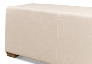 Sarreid The 6 Foot Bench – Stylish Beige Linen Upholstered Seating With Durable American Oak Frame Beige  27720