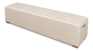 Sarreid The 6 Foot Bench – Stylish Beige Linen Upholstered Seating With Durable American Oak Frame Beige  27720