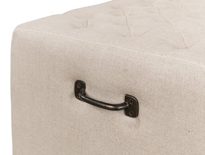 Sarreid The 6 Foot Bench – Stylish Beige Linen Upholstered Seating With Durable American Oak Frame Beige  27720