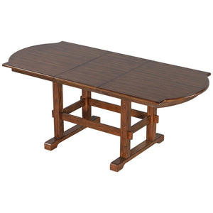 English Elm Topmax Extendable Rubberwood Dining Set Trestle Table Bench Four Upholstered Chairs N717S000090P